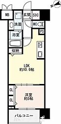 ザ・シンフォニア新栄 1LDKの間取図画像