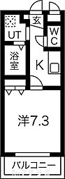 すまいるアンデリーナ 1Kの間取図画像