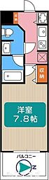 プライムアーバン泉 1Kの間取図画像