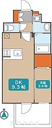 エステムコート名古屋セントリア 1DKの間取図画像