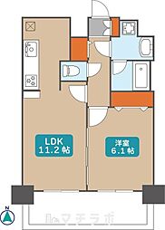 プレサンス名古屋STATIONアブソリュート 1LDKの間取図画像
