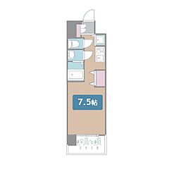 プレサンスジェネ葵 1Kの間取図画像