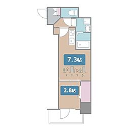 名古屋市北区稚児宮通2丁目マンション 1Kの間取図画像