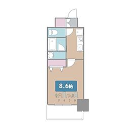 レジディア高岳 1Kの間取図画像