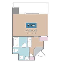 aLATOSHIRAKABE 1Kの間取図画像