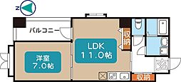 プロビデンス東片端 1LDKの間取図画像