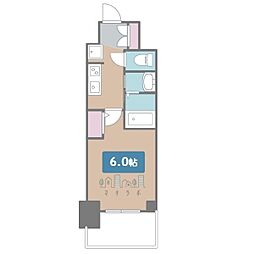 エステムコート名古屋新栄2アリーナ 1Kの間取図画像