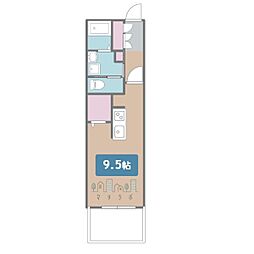 RIVO浅間町 ワンルームの間取図画像