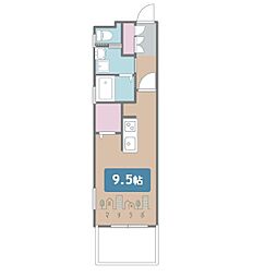 RIVO浅間町 ワンルームの間取図画像
