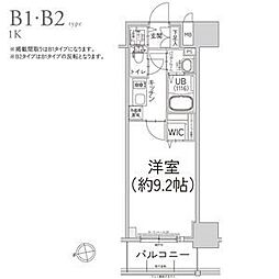 エスリード今池ルミナス 1Kの間取図画像