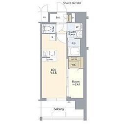 名古屋市北区若葉通1丁目マンション 1LDKの間取図画像