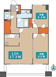 グラン・アベニュー名駅 2LDKの間取図画像