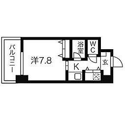 AXIS桜通内山 1Kの間取図画像