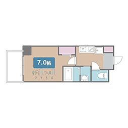 リアライズ代官町 1Kの間取図画像