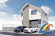 駐車2台可能で、日差しが差し込む開放的な吹抜リビング。 また家族のコミュニケーションが増えるリビング階段。 趣味スペースに最適、広々バルコニーも付いています。 