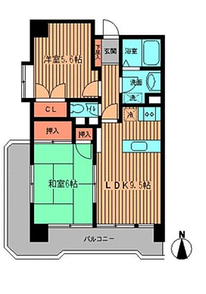 東京都小金井市梶野町2丁目(賃貸マンション2DK・5階・52.20㎡)の写真 その2