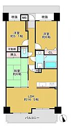 トーカンマンション枚方牧野 3LDKの間取図画像