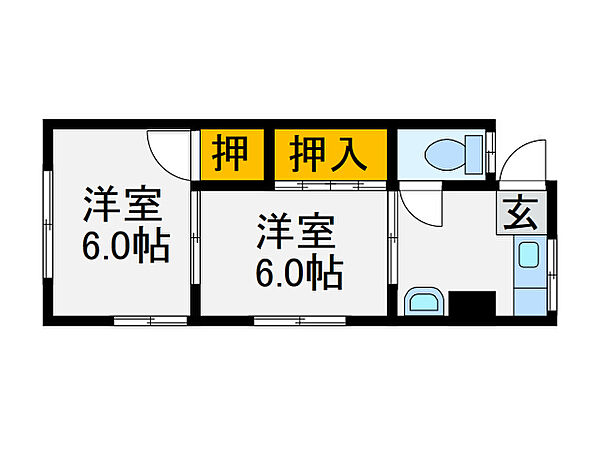 平尾パークハイツ ｜大阪府大阪市大正区平尾4丁目(賃貸マンション2DK・3階・26.40㎡)の写真 その2