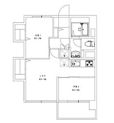 高田馬場住宅 2LDKの間取図画像