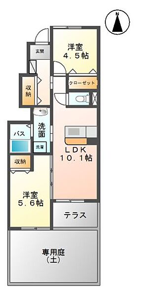 ユピテル 102｜鳥取県倉吉市福守町(賃貸アパート2LDK・1階・49.59㎡)の写真 その2