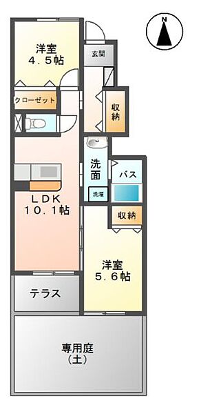 ユピテル 106｜鳥取県倉吉市福守町(賃貸アパート2LDK・1階・49.59㎡)の写真 その2