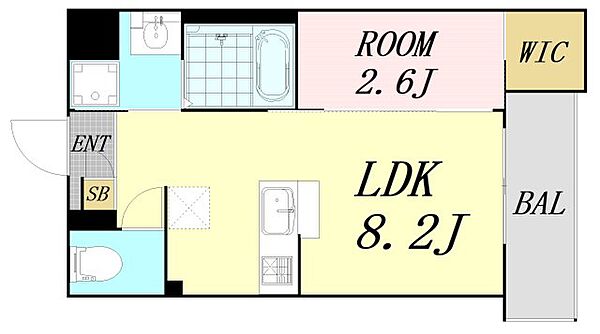 リアコート上新庄 ｜大阪府吹田市東御旅町(賃貸マンション1LDK・2階・25.57㎡)の写真 その2