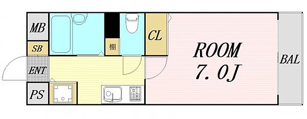 レディースパインヒル北梅田 ｜大阪府大阪市北区中津4丁目(賃貸マンション1K・6階・23.56㎡)の写真 その2