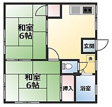 サニーハイツ 201 ｜ 栃木県栃木市日ノ出町2-5（賃貸アパート2K・2階・26.40㎡） その2