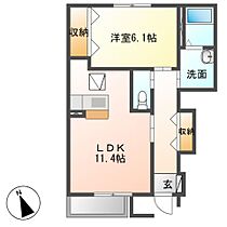 ローズガーデン 103 ｜ 栃木県佐野市田沼町（賃貸アパート1LDK・1階・46.23㎡） その2