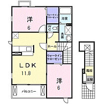 タウンコート 201 ｜ 栃木県佐野市大橋町3214-1（賃貸アパート2LDK・2階・58.80㎡） その2