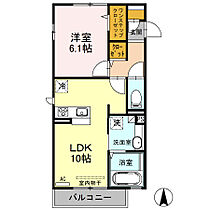 サンジョルディフロール 205 ｜ 栃木県佐野市天神町727（賃貸アパート1LDK・2階・42.00㎡） その1