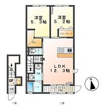 ルネサンス城山 205 ｜ 栃木県佐野市若松町（賃貸アパート2LDK・2階・58.35㎡） その2