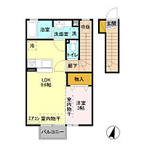 ヴァリードルミエール/ボーテルミエール　ヴァリードルミエール 202 ｜ 栃木県栃木市国府町129-10（賃貸アパート1LDK・2階・36.30㎡） その2