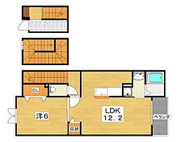 ジェルメ・メゾン 3階1LDKの間取り