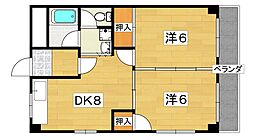 大森マンション 2DKの間取図画像
