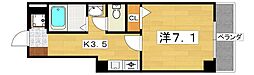 M'PLAZA香里五番館 1Kの間取図画像