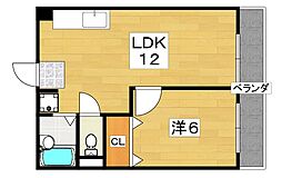 メゾンルシーヌ1番館 1LDKの間取図画像
