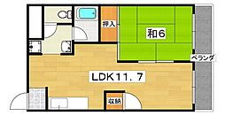サンハイツ八坂 2DKの間取図画像