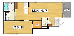 ラルジュコリーヌ2 1LDKの間取図画像