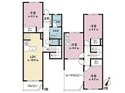白金山団地8号棟 4LDKの間取図画像