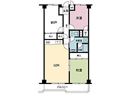 朝日本厚木マンション 2SLDKの間取図画像