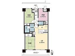 ダイアパレス本厚木第6 3LDKの間取図画像