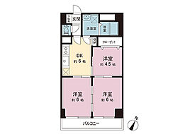 シャンボール相模原 3DKの間取図画像