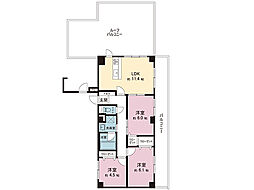 ライオンズガーデン小田急相模原 3LDKの間取図画像