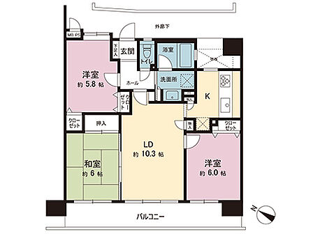 3LDK 間取り