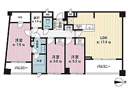 マークスプリングスメゾンA 3LDKの間取図画像
