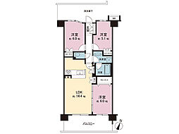 中央林間レジデンス 3LDKの間取図画像