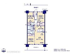 パークビレッジ南町田B棟 3LDKの間取図画像
