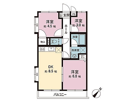 3DK 間取り