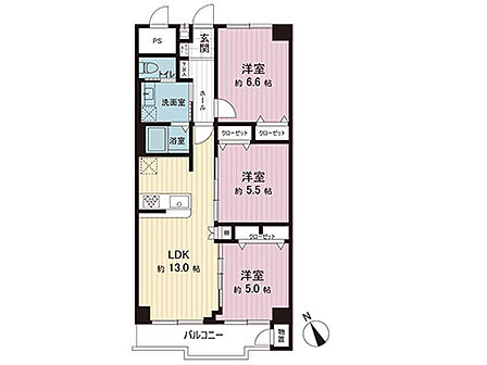 間取図です。図面と異なる場合は現況を優先させていただきます。